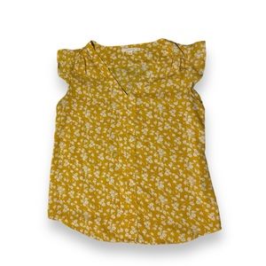 Women’s Yellow Floral Blouse [M]